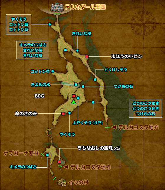 ドラクエ11 PS4「デルカダール地方」の地図／マップ