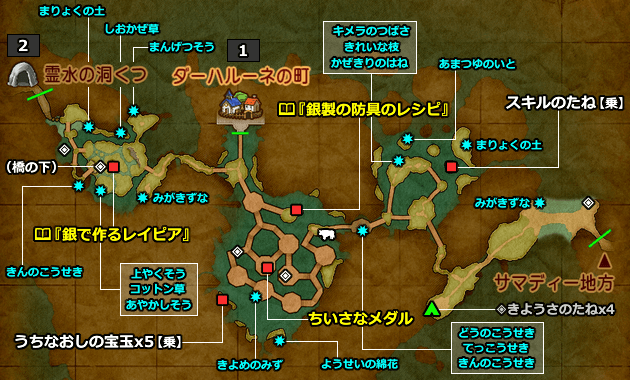 ドラクエ11 PS4「ボウガンアドベンチャーの的 in ダーハラ湿原」の場所マップ