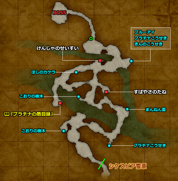 ドラクエ11 PS4「ミルレアンの森」の地図／マップ
