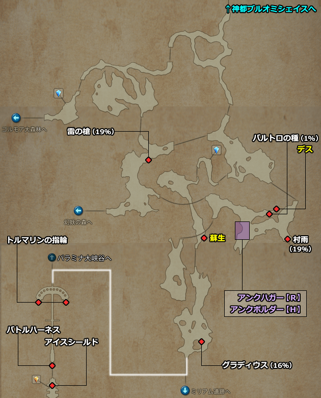 FF12 TZA パラミナ大峡谷の地図／マップ