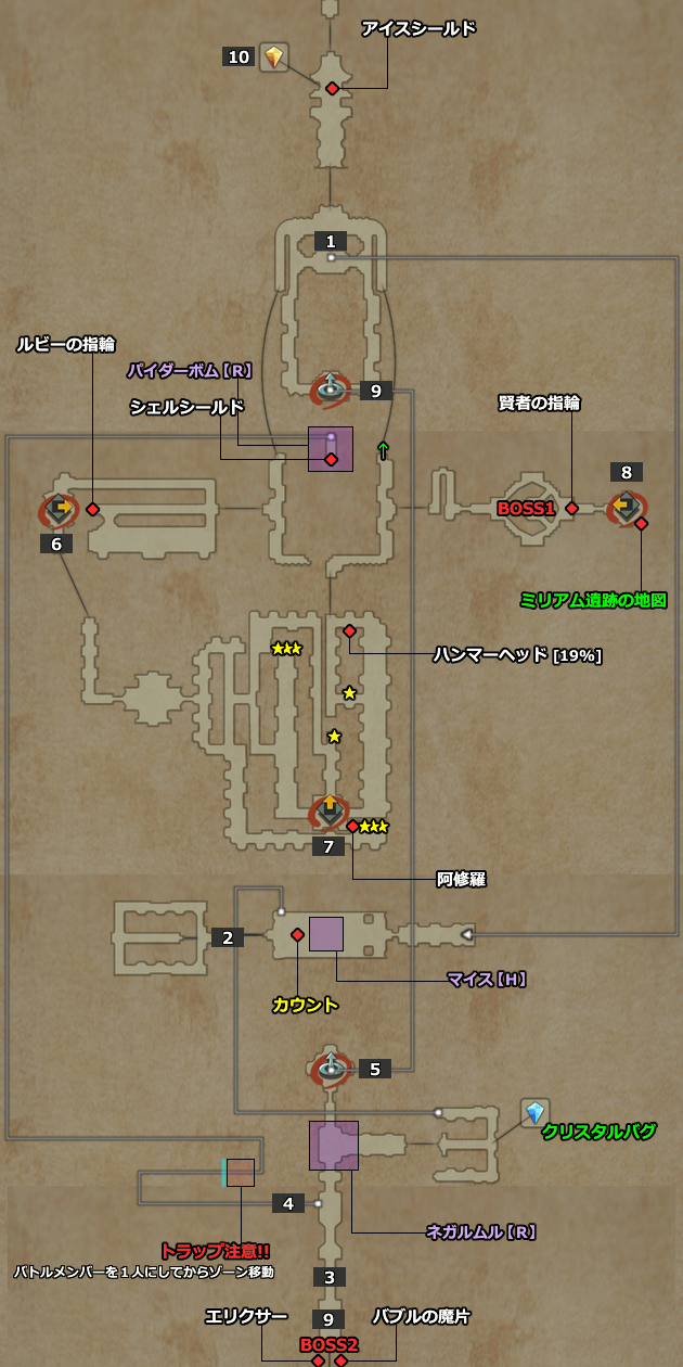 FF12 TZA ミリアム遺跡の地図／マップ