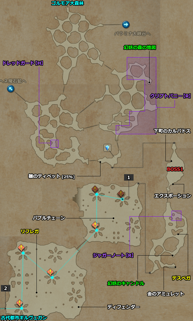 FF12 TZA 幻妖の森の地図／マップ