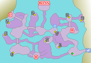 妖怪ウォッチ2 ナギサキ「海辺の洞穴」のマップ(地図)
